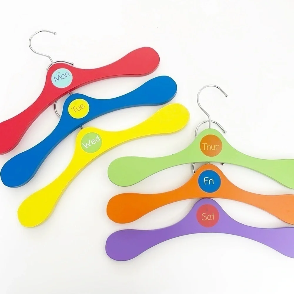 Days of the Week kids wooden hangers